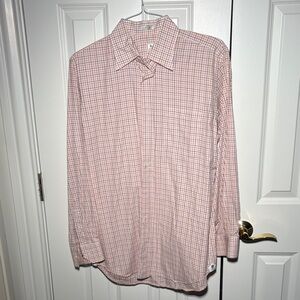 Peter Millar M Orange and White Button Down w/ Pocket Square